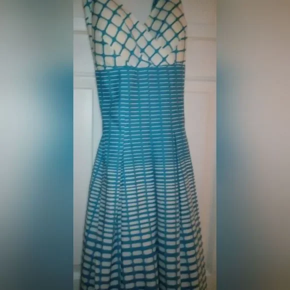 VINTAGE Pristine 50s hourglass pleated skirt cross back push up pinup dress - Picture 3 of 16